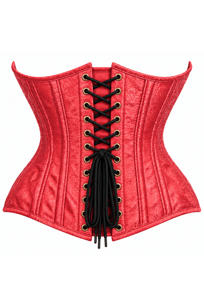 Top Drawer Double Steel Boned Wine Brocade Curvy Underbust Corset - Daisy Corsets