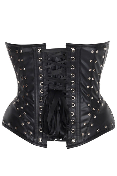 Top Drawer Faux Leather w/Rivets Steel Boned Underwire Bustier Corset Top - Daisy Corsets