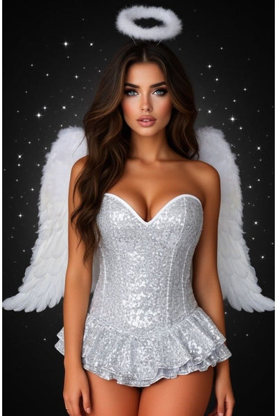 Top Drawer Premium Sequin Angel Corset Dress Costume - Daisy Corsets