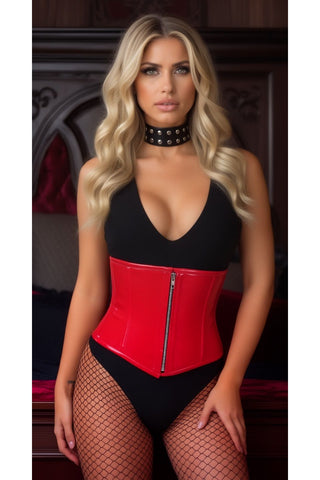 Top Drawer Red Patent Steel Boned Mini Cincher - Daisy Corsets
