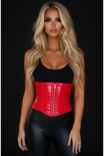 Top Drawer Red Patent Steel Boned Mini Cincher - Daisy Corsets