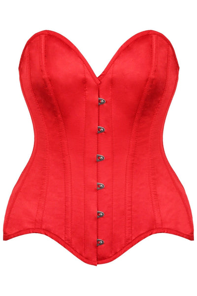 Top Drawer Red Satin Steel Boned Overbust Corset - Daisy Corsets