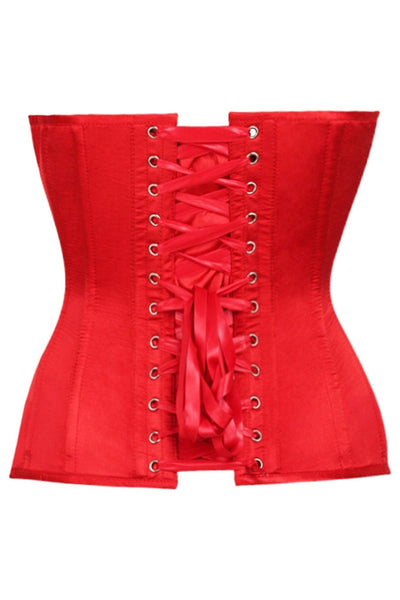 Top Drawer Red Satin Steel Boned Overbust Corset - Daisy Corsets