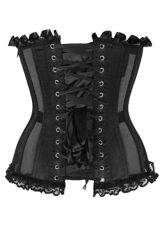 Top Drawer Brown/Black Steel Boned Underbust Corset w/Chains and Clasps main image 1