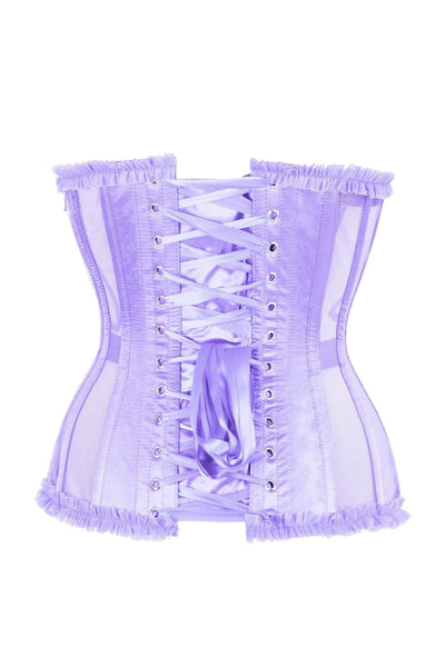 Top Drawer Steel Boned Lavender Mesh Underwire Burlesque Underbust Corset Cincher - Daisy Corsets