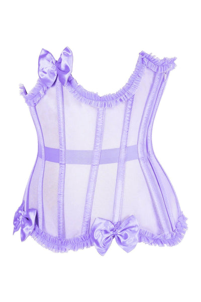 Top Drawer Steel Boned Lavender Mesh Underwire Burlesque Underbust Corset Cincher - Daisy Corsets