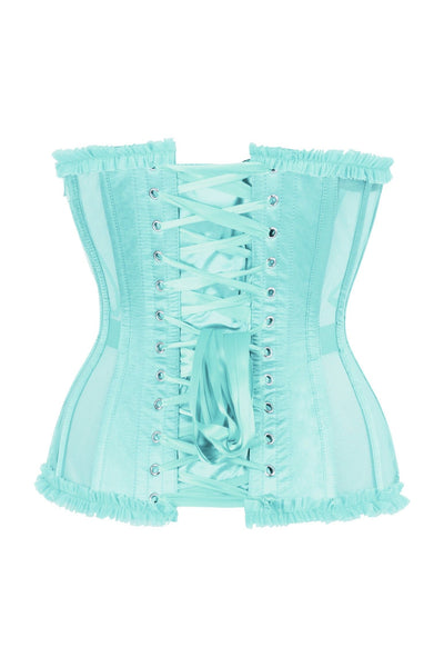 Top Drawer Steel Boned Mint Green Mesh Underwire Burlesque Underbust Corset Cincher - Daisy Corsets