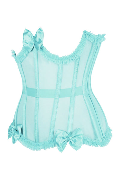 Top Drawer Steel Boned Mint Green Mesh Underwire Burlesque Underbust Corset Cincher - Daisy Corsets