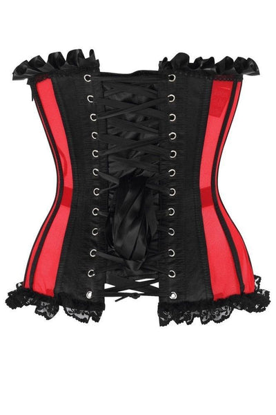 Top Drawer Steel Boned Red/Black Mesh Underwire Bustier Corset - Daisy Corsets