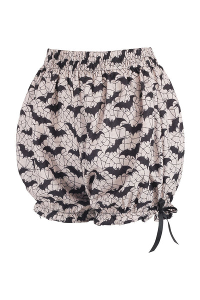 White & Black Bats Crepe Bloomers - Daisy Corsets