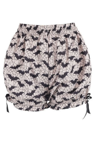 White & Black Bats Crepe Bloomers - Daisy Corsets