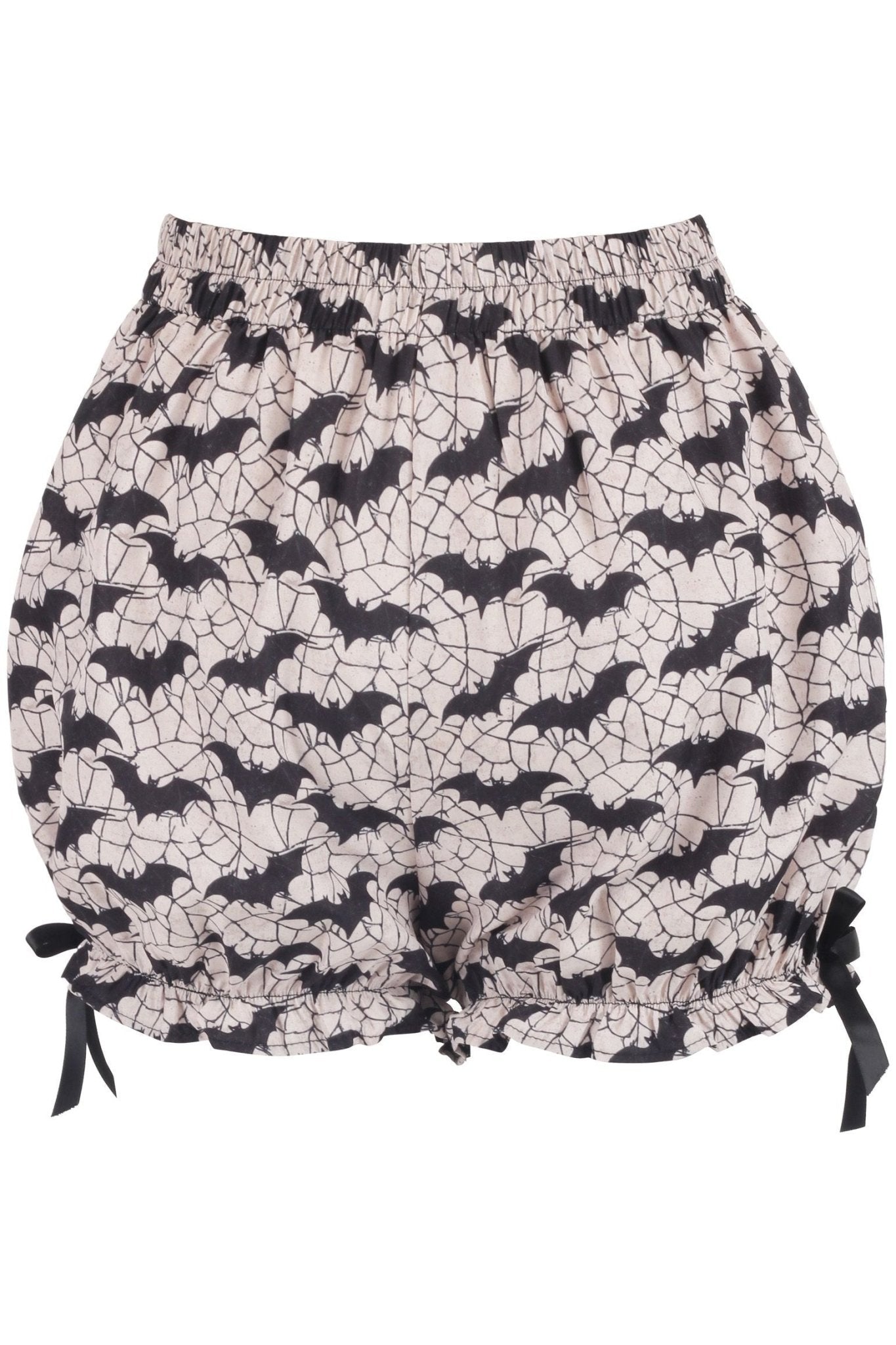 White & Black Bats Crepe Bloomers - Daisy Corsets