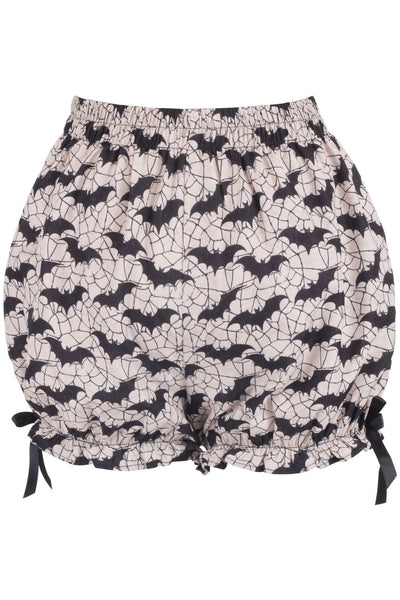White & Black Bats Crepe Bloomers - Daisy Corsets
