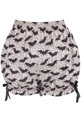 White & Black Bats Crepe Bloomers - Daisy Corsets