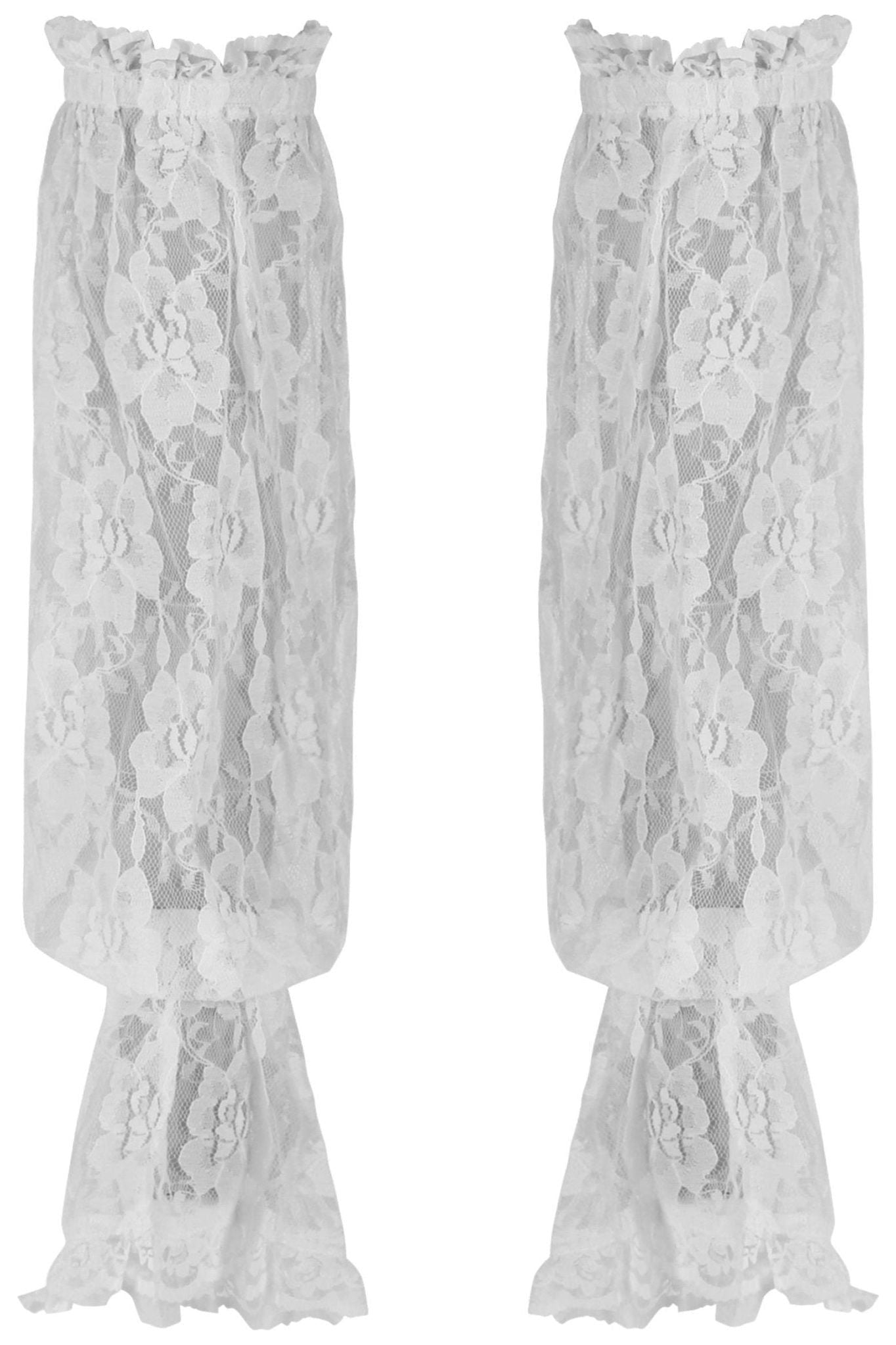 White Sheer Lace Smocked Sleeves - Daisy Corsets
