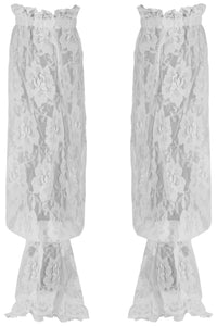 White Sheer Lace Smocked Sleeves - Daisy Corsets