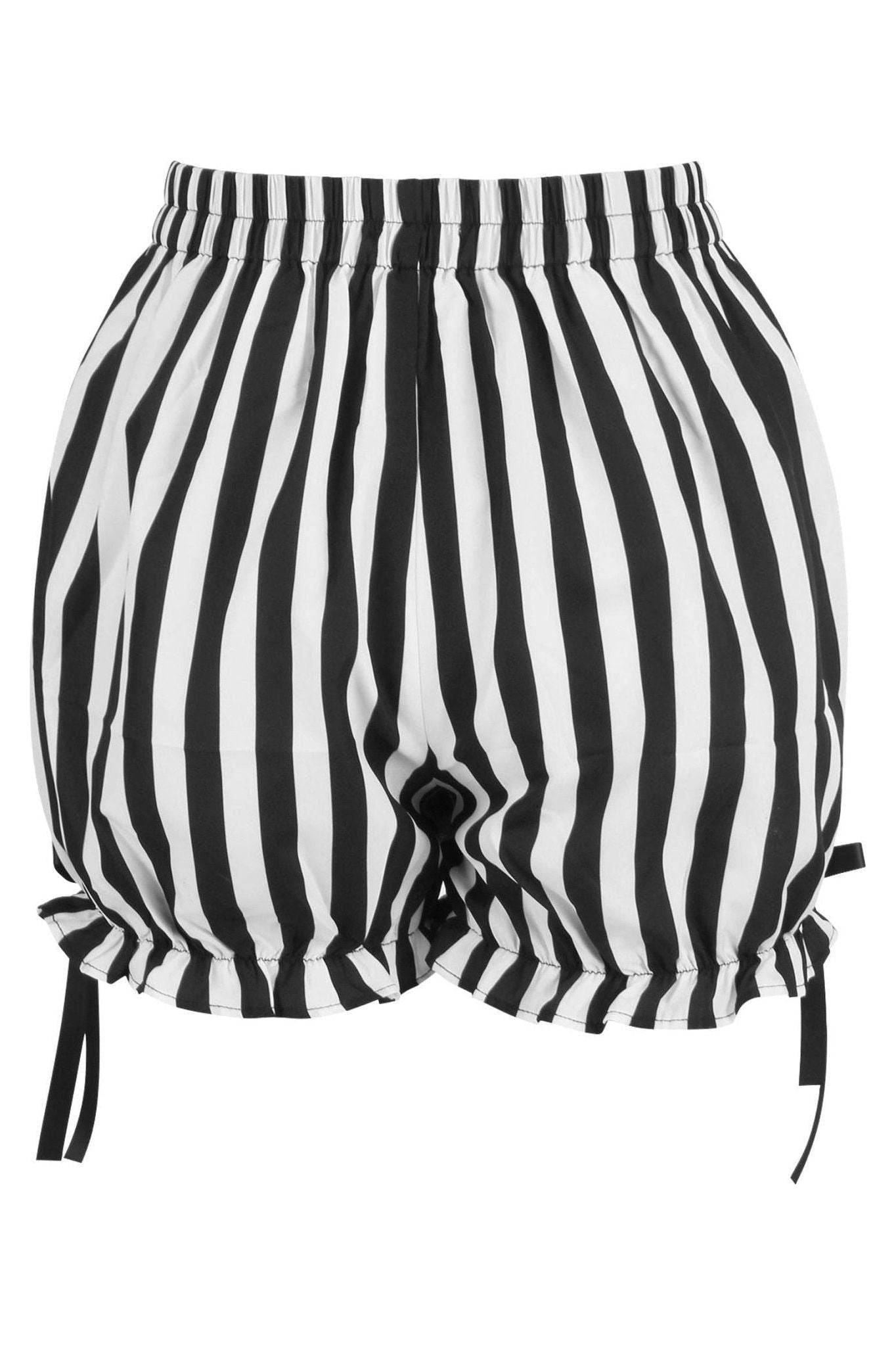 White/Black Striped Bloomers - Daisy Corsets