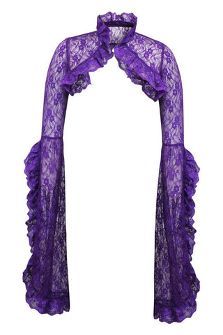 Purple Lace Shrug Bolero Jacket