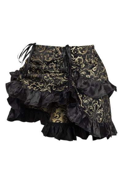 Gold/Black Brocade Ruched Bustle Skirt