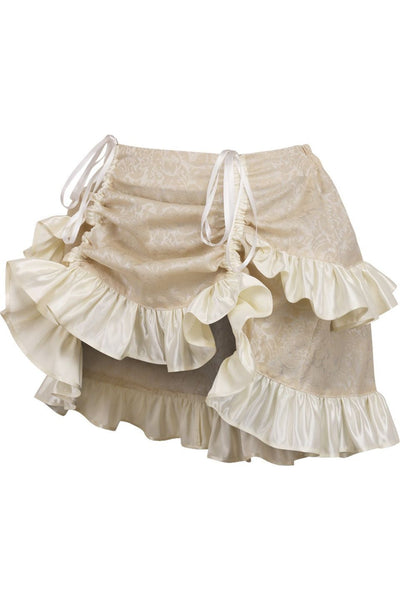 Ivory Brocade Ruched Bustle Skirt