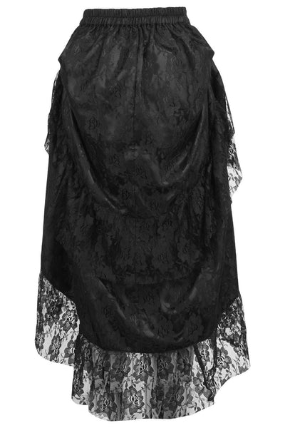 Black Lace Adjustable High Low Bustle Skirt