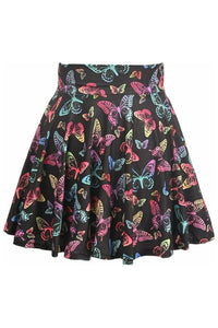Butterfly Print Stretch Lycra Skirt