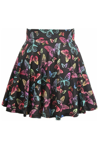 Butterfly Print Stretch Lycra Skirt