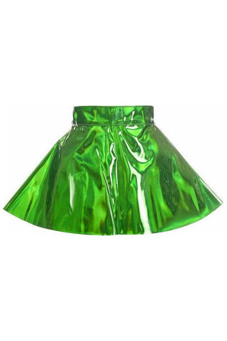 Green Holo Skater Skirt