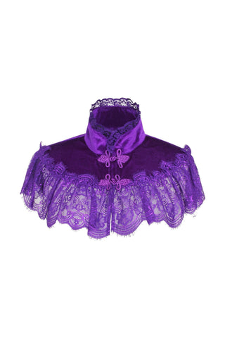 Purple Velvet & Lace Capelet