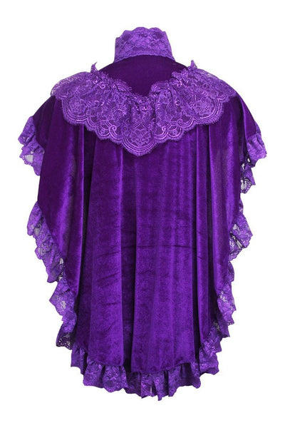 Dark Purple Velvet & Lace Capelet