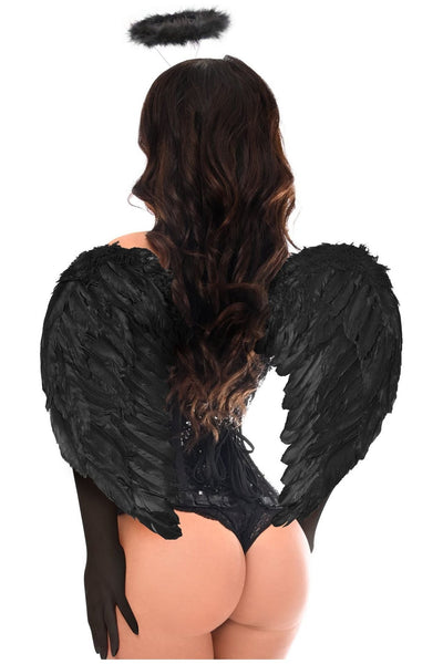 Top Drawer 4 PC Pin-Up Dark Angel Corset Costume