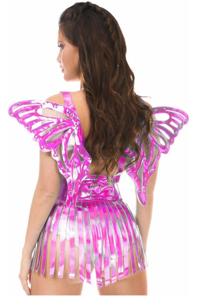 Fuchsia Holo Large Butterfly Wing Body Harness - Daisy Corsets