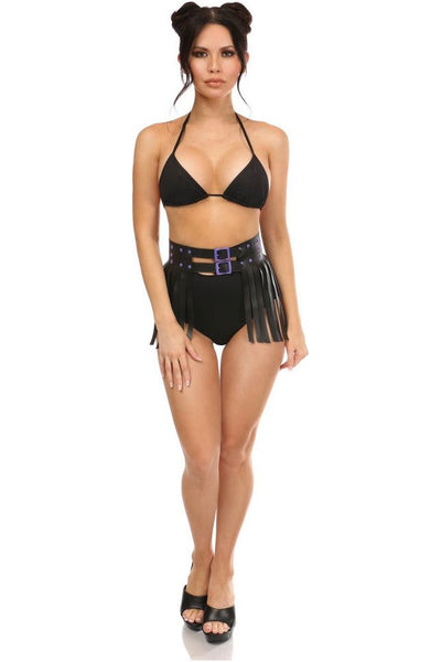 Candy Collection - Black/Purple Fringe Skirt - Daisy Corsets