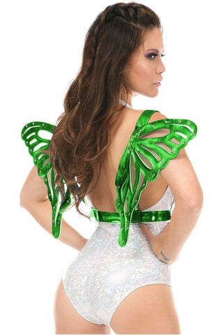 Green Holo Large Butterfly Wing Body Harness - Daisy Corsets