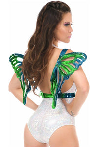 Blue/Teal Holo Large Butterfly Wing Body Harness - Daisy Corsets