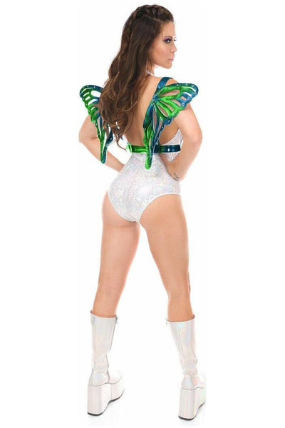 Blue/Teal Holo Large Butterfly Wing Body Harness - Daisy Corsets