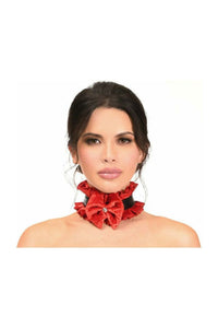 Kitten Collection Red Velvet & Faux Leather Choker - Daisy Corsets