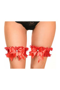 Kitten Collection Red/Red Lace Garters (set of 2) - Daisy Corsets