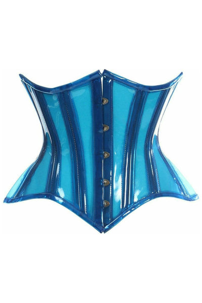 Lavish Blue Clear Curvy Underbust Waist Cincher Corset - Daisy Corsets