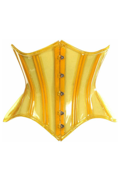 Lavish Yellow Clear Curvy Underbust Waist Cincher Corset - Daisy Corsets