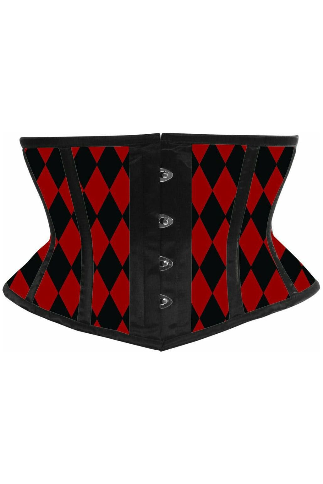 Lavish Black & Red Diamond Waist Cincher - Daisy Corsets