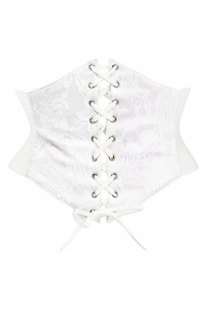 Lavish White Lace Corset Belt Cincher