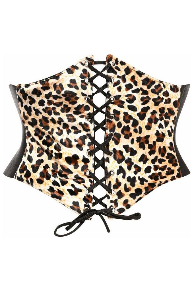 Lavish Velvet Leopard Corset Belt Cincher - Daisy Corsets