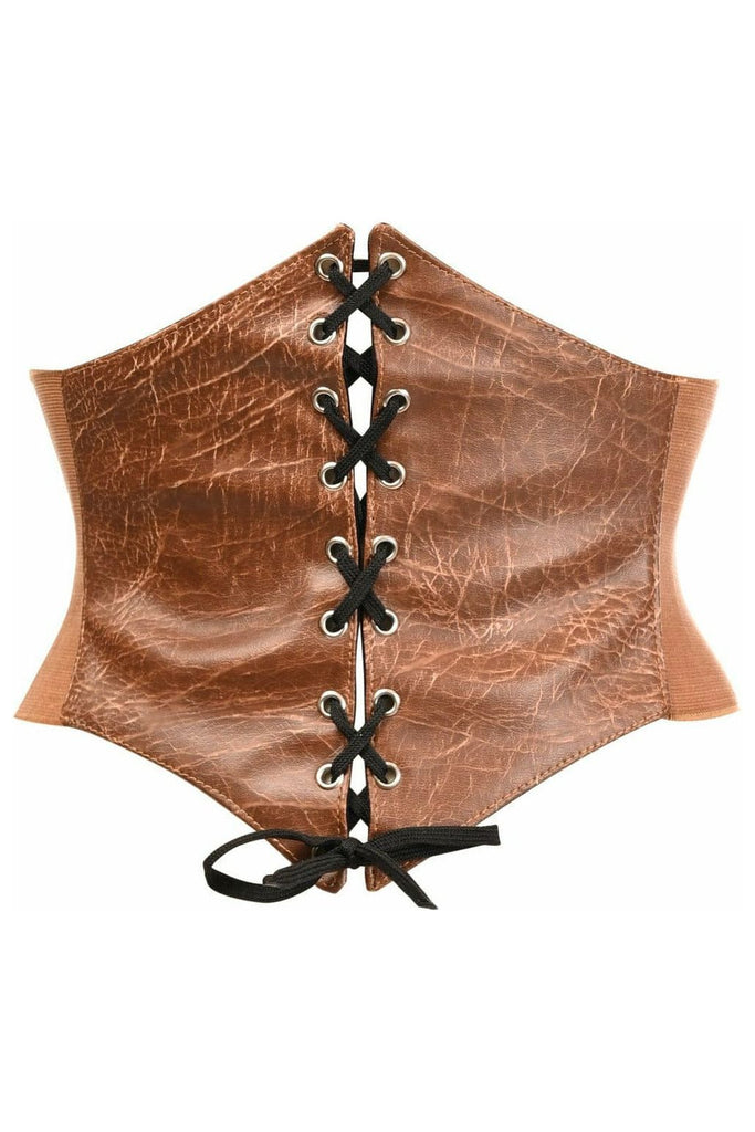 Daisy Corsets Lavish Distressed Brown Faux Leather Corset Belt