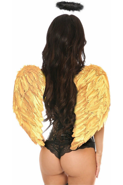 Lavish 3 PC Gold Gothic Angel Corset Costume