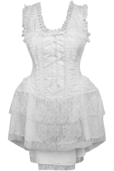 Top Drawer Steel Boned White Lace Victorian Corset Dress