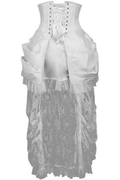 Top Drawer Steel Boned White Lace Victorian Bustle Underbust Corset Dress