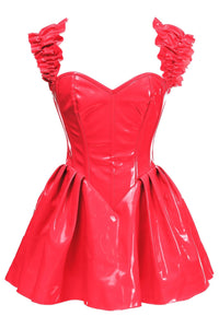 Top Drawer Steel Boned Red Patent PVC Vinyl Corset Dress