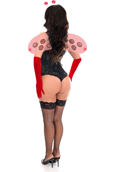 Top Drawer 4 PC Pin-Up Ladybug Corset Costume