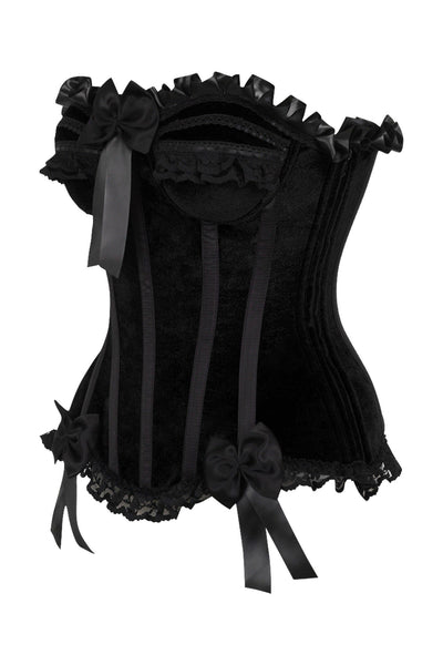 Top Drawer Black Velvet Steel Boned Burlesque Corset